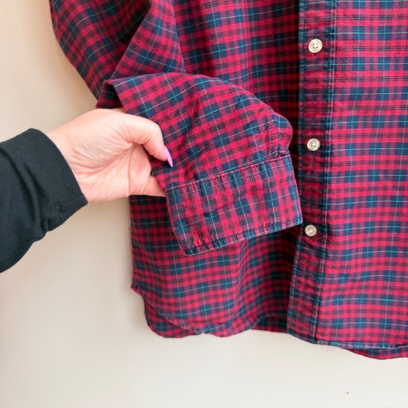 GAP Red and Green Checkered Men's Shirt - Picture 3 of 7